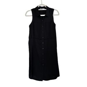 RO & DE BLACK LONG BUTTON DOWN SLEEVELESS BLOUSE SIZE XS